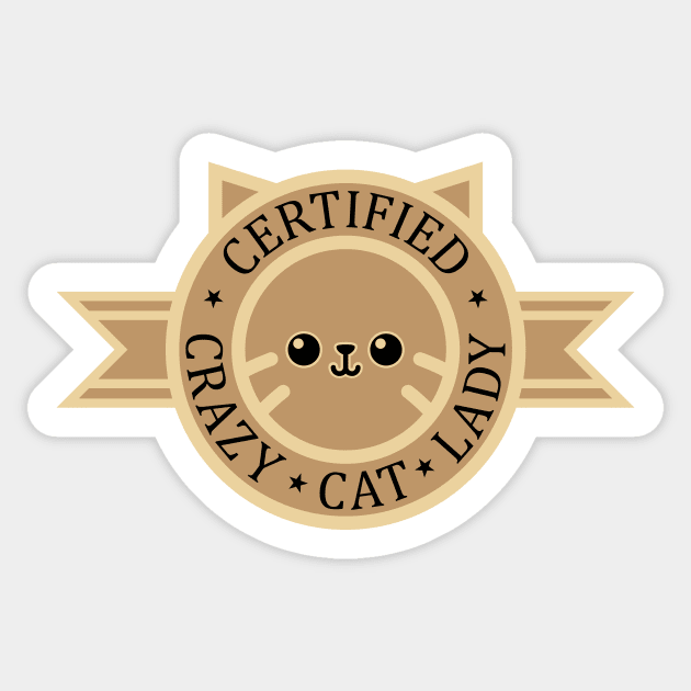 Certified Crazy Cat Lady Sticker by SlothgirlArt